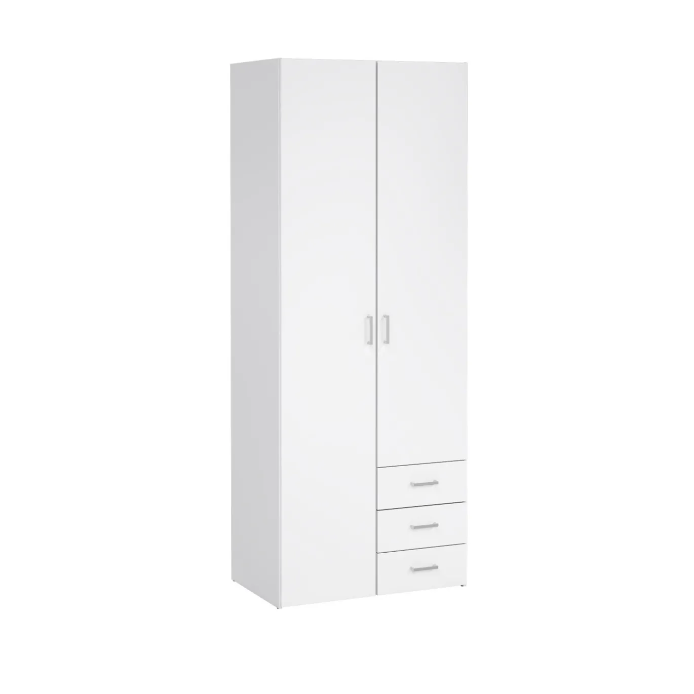 Kledingkast Space Wit Hoogglans 2-deurs + 3-lades - Giga Living