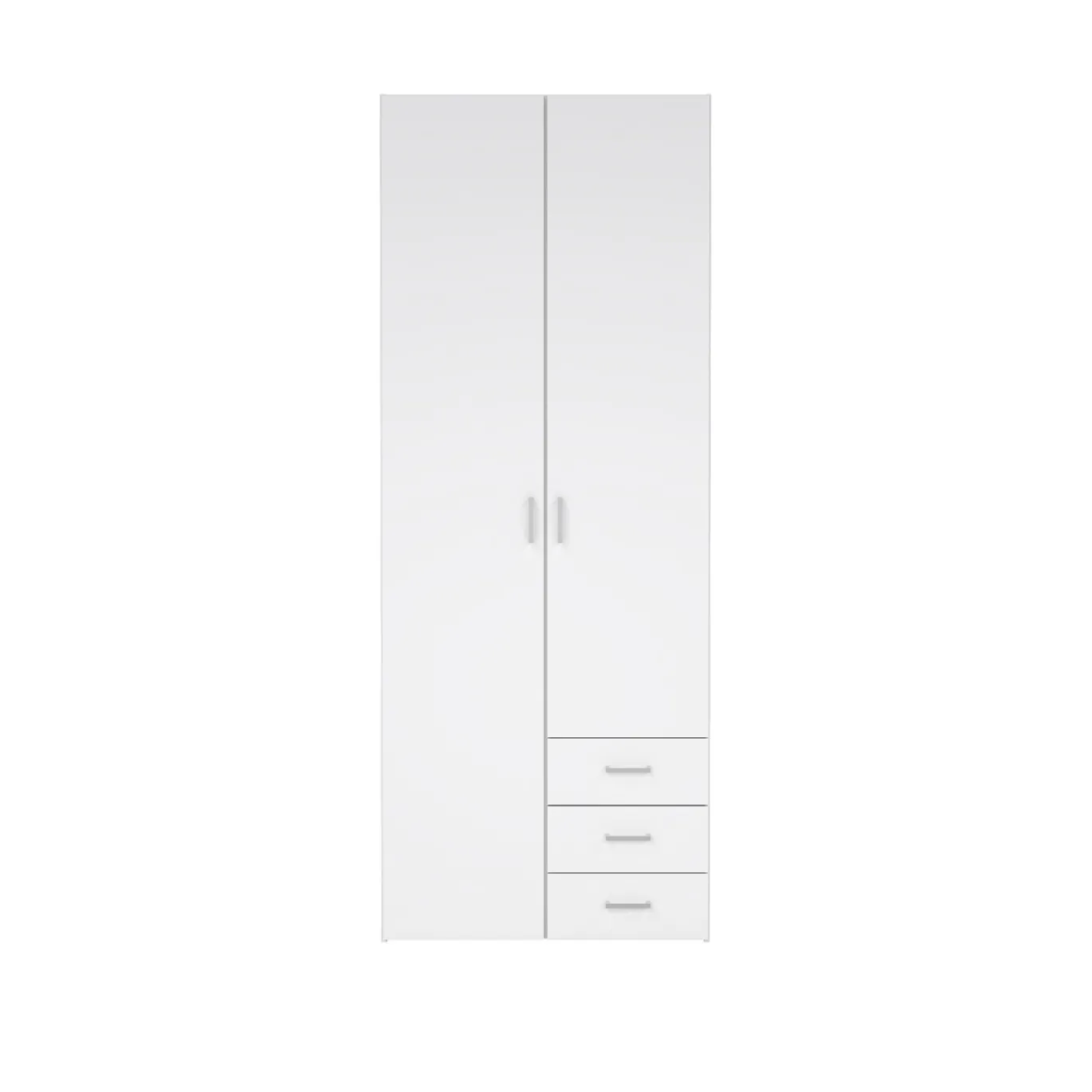 Kledingkast Space Wit Hoogglans 2-deurs + 3-lades - Giga Living