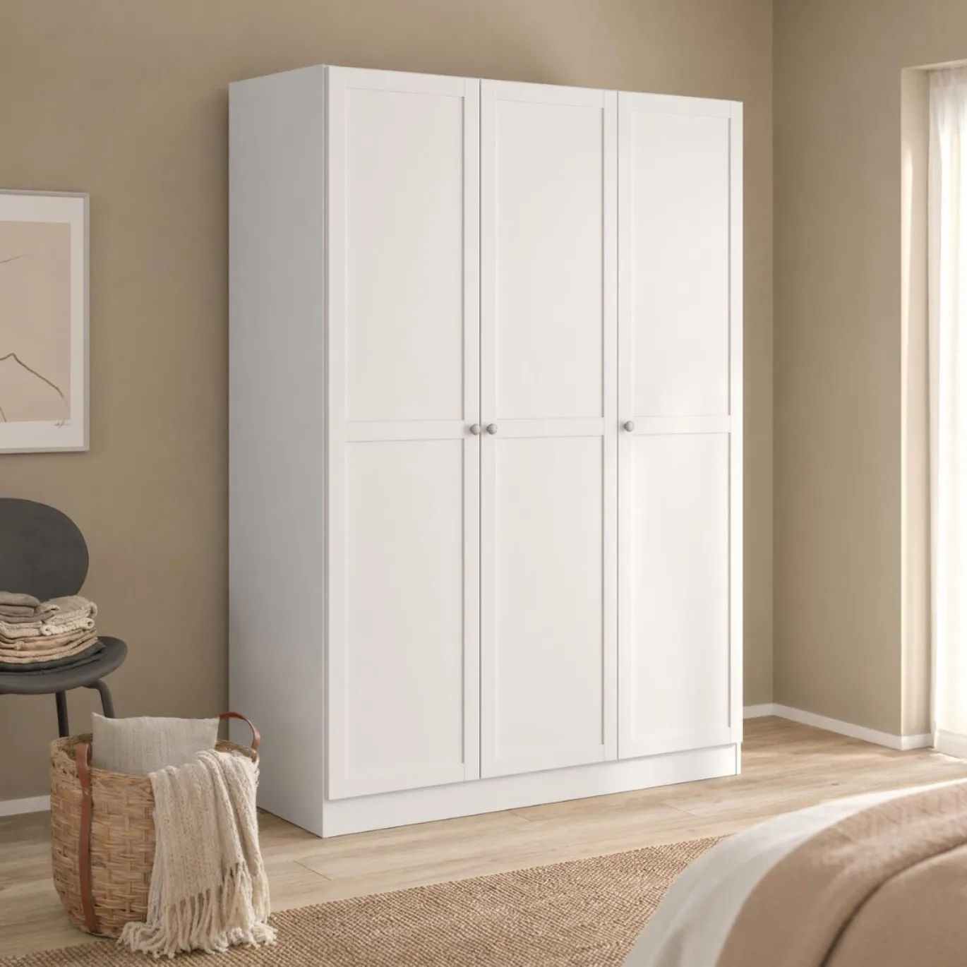 Kledingkast Viggo 3-Deurs Wit - Giga Living