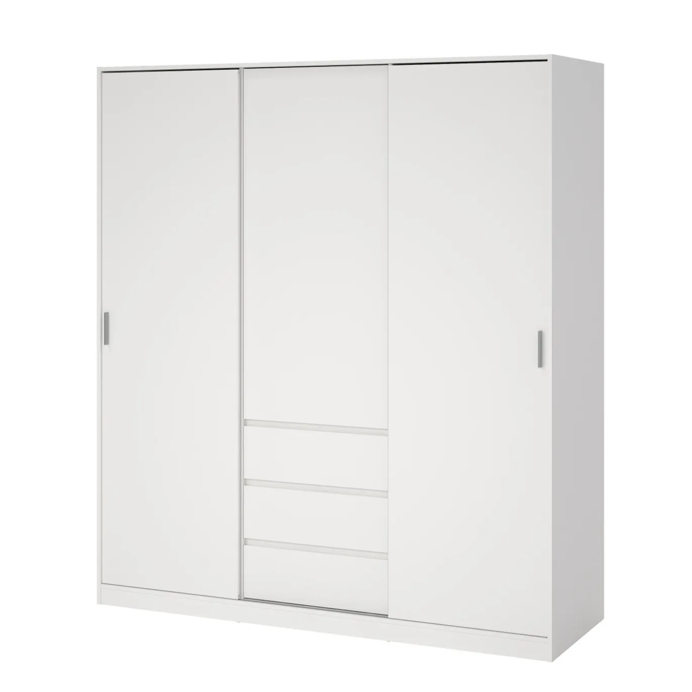 Kledingkast Ylva met 2 schuifdeuren + 1 deur + 3 lades Wit - Giga Living