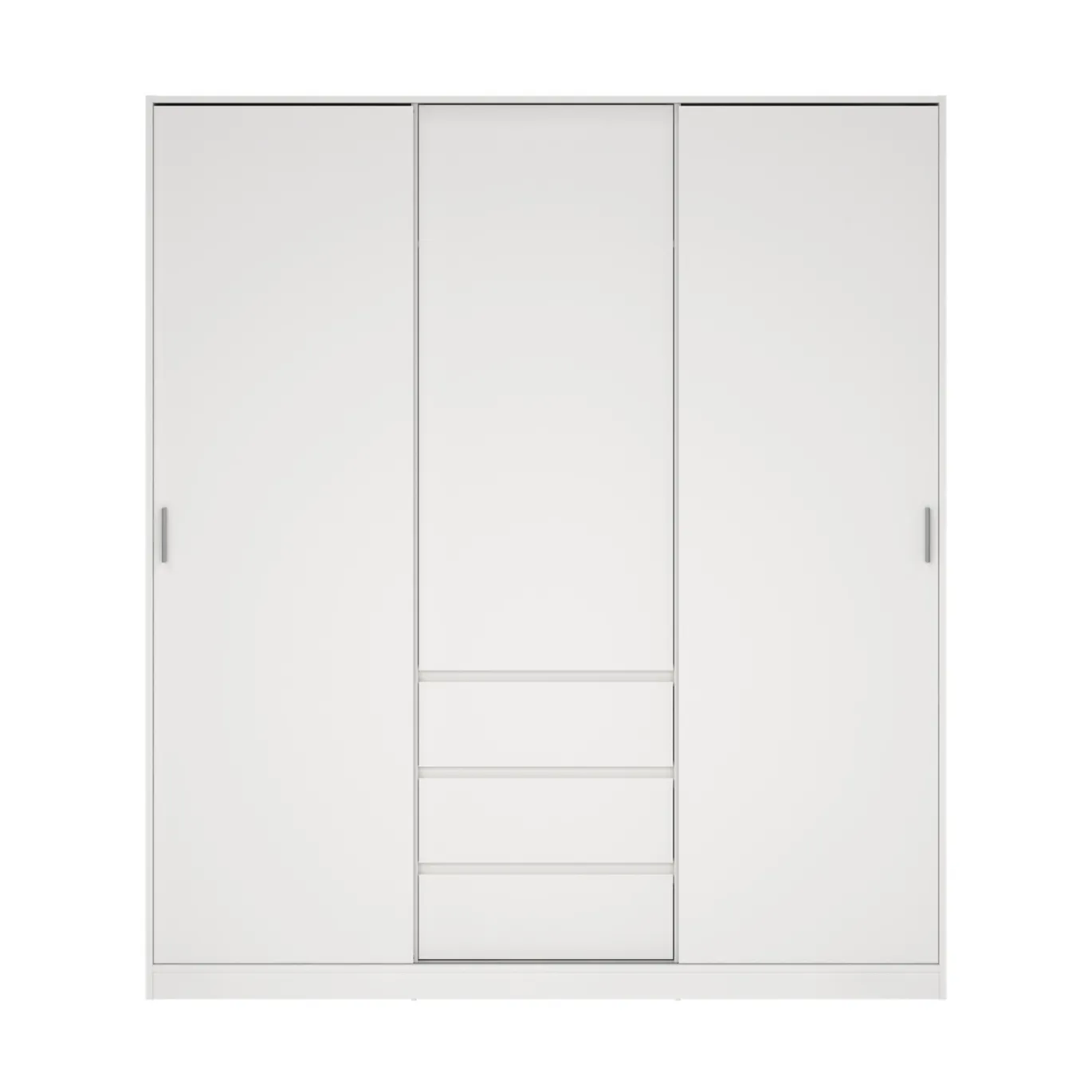 Kledingkast Ylva met 2 schuifdeuren + 1 deur + 3 lades Wit - Giga Living