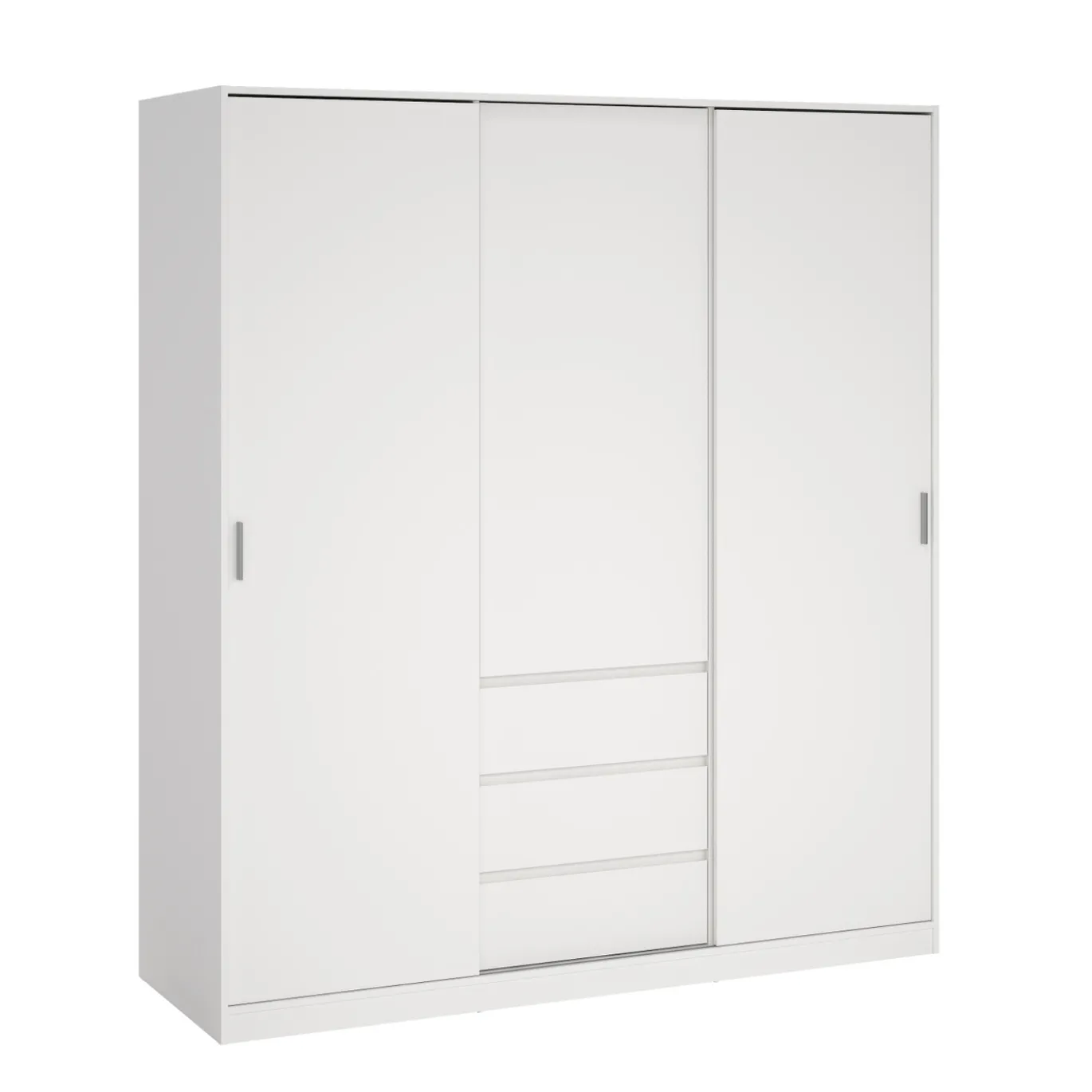 Kledingkast Ylva met 2 schuifdeuren + 1 deur + 3 lades Wit - Giga Living