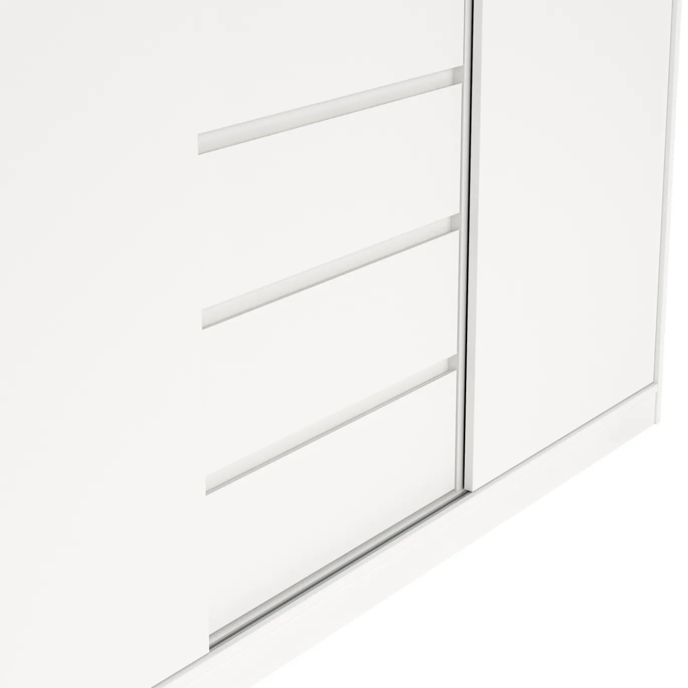Kledingkast Ylva met 2 schuifdeuren + 1 deur + 3 lades Wit - Giga Living