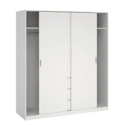 Kledingkast Ylva met 2 schuifdeuren + 1 deur + 3 lades Wit - Giga Living