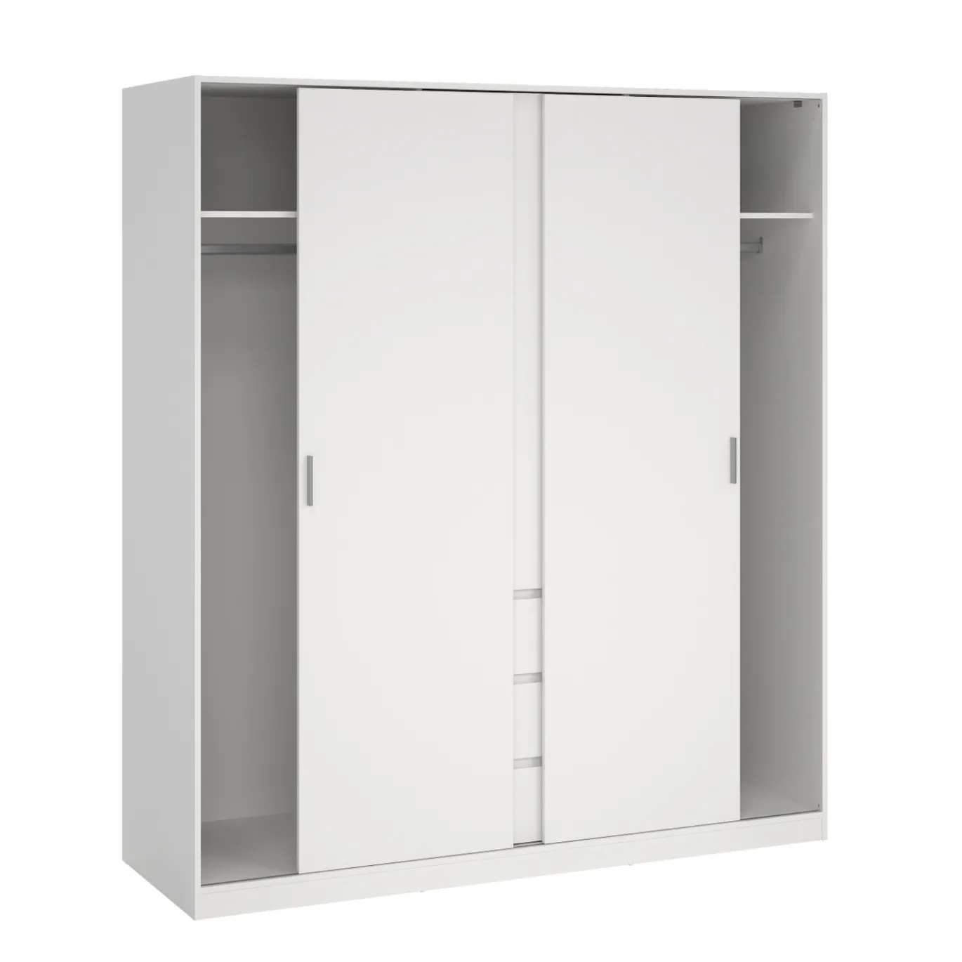 Kledingkast Ylva met 2 schuifdeuren + 1 deur + 3 lades Wit - Giga Living