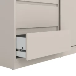 Kledingkast Ylva 1 Schuifdeur + 1 deur + 3 Lades Cashmere - Giga Living