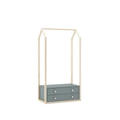 Kledingrek Esteban 2L Khaki Groen/wit Wax - Giga Meubel