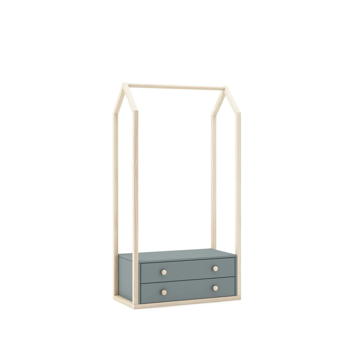 Kledingrek Esteban 2L Khaki Groen/wit Wax - Giga Meubel