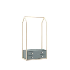 Kledingrek Esteban 2L Khaki Groen/wit Wax - Giga Meubel