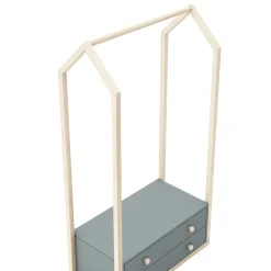 Kledingrek Esteban 2L Khaki Groen/wit Wax - Giga Meubel
