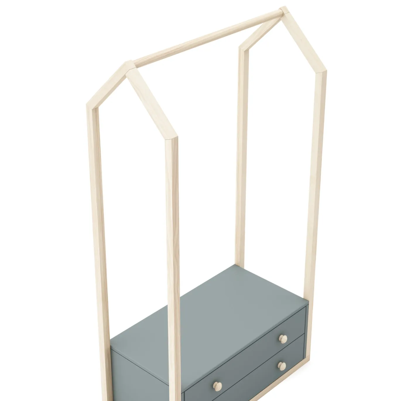Kledingrek Esteban 2L Khaki Groen/wit Wax - Giga Meubel