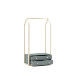 Kledingrek Esteban 2L Khaki Groen/wit Wax - Giga Meubel