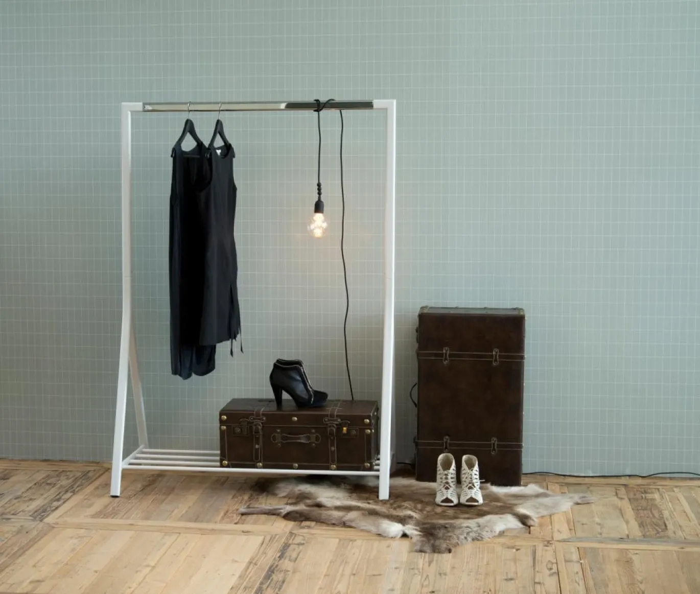 Kledingrek Norvik Wit 165cm - Giga Living
