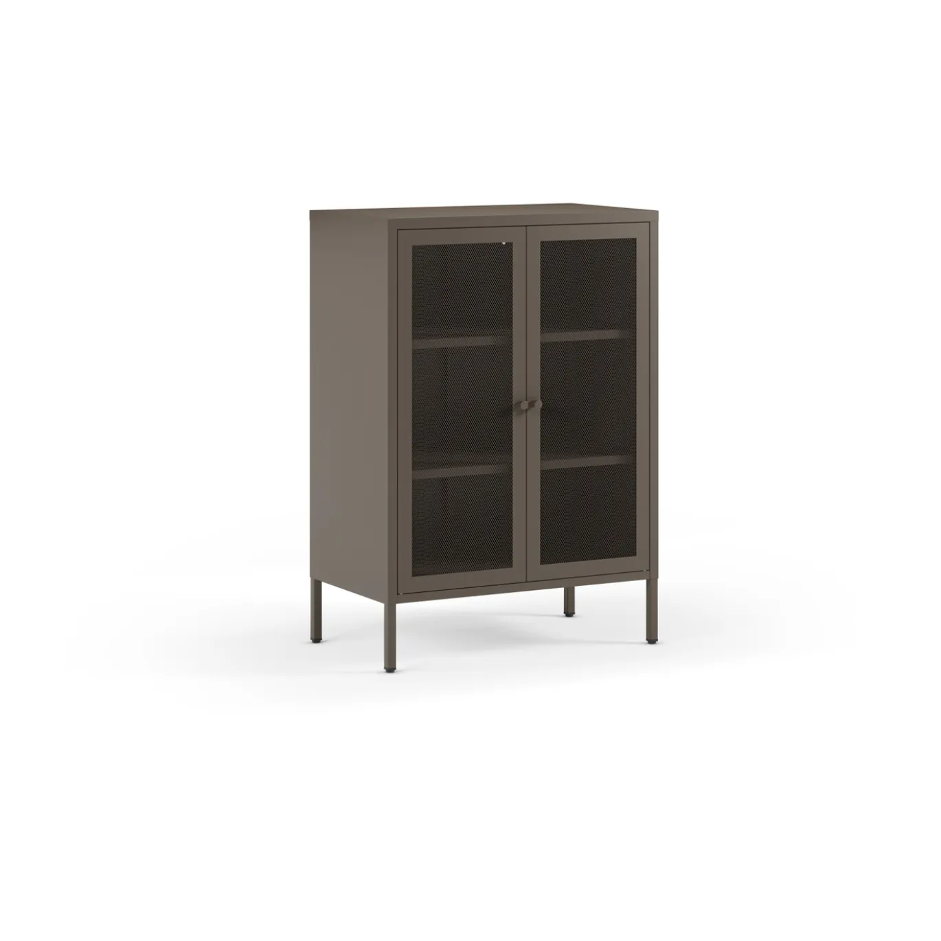 Kleine Vitrinekast Fayna 2d 70cm Mokka - Giga Meubel