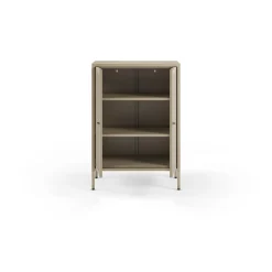 Kleine Vitrinekast Fayna 2d 70cm Zand - Giga Meubel