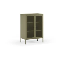 Kleine Vitrinekast Fayna 2d 70cm Groen - Giga Meubel