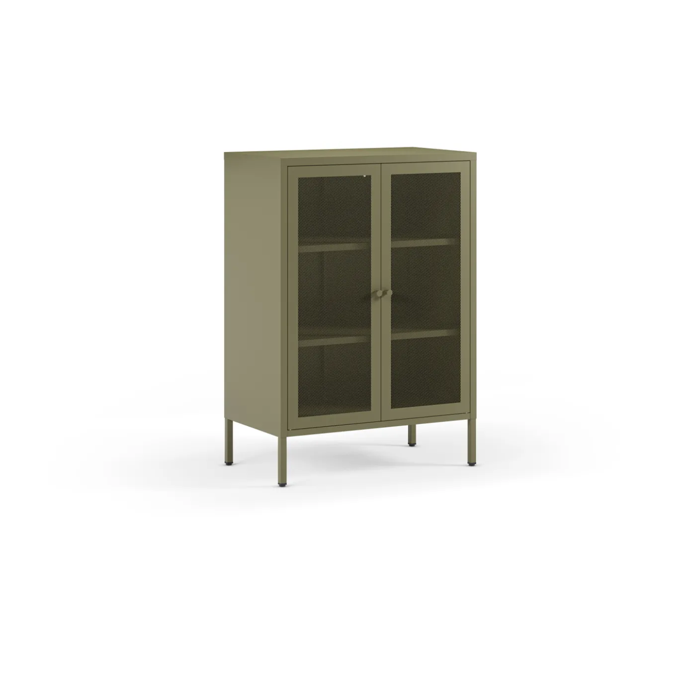 Kleine Vitrinekast Fayna 2d 70cm Groen - Giga Meubel