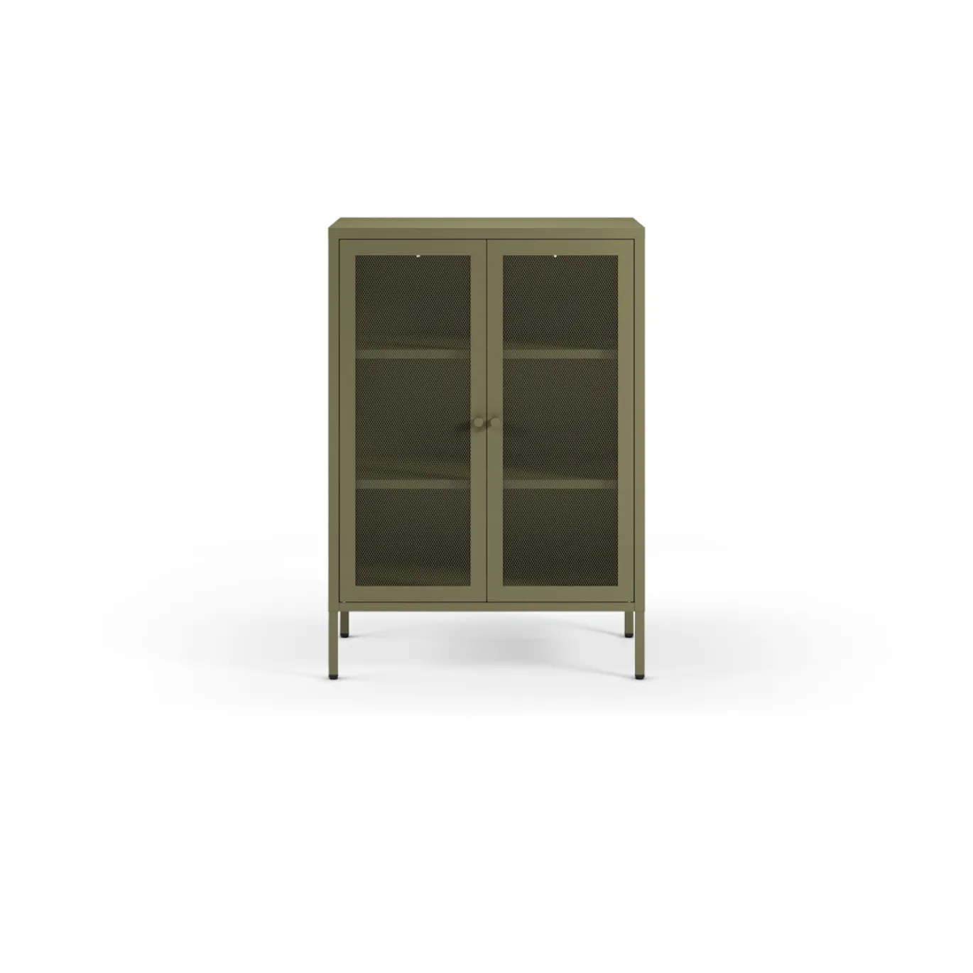 Kleine Vitrinekast Fayna 2d 70cm Groen - Giga Meubel