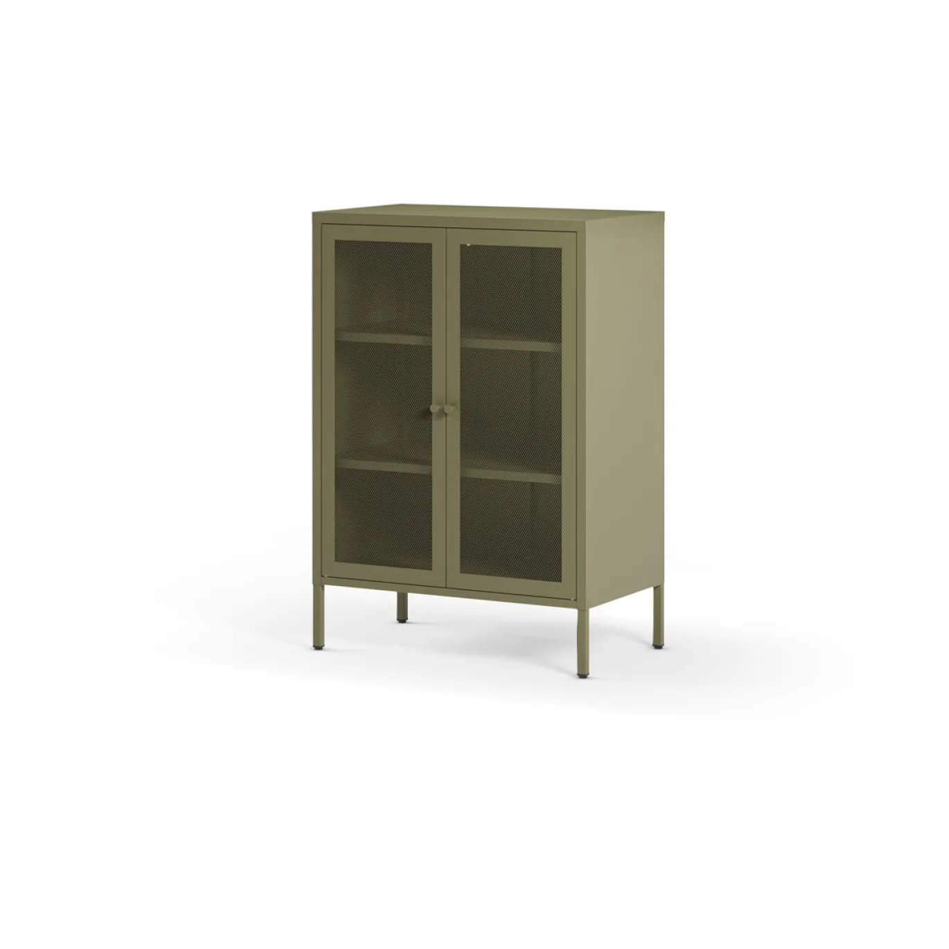 Kleine Vitrinekast Fayna 2d 70cm Groen - Giga Meubel