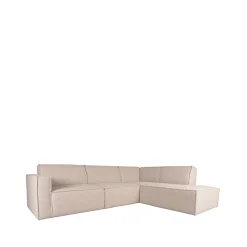 LABEL51 Bank Kay Naturel Bouclé 2,5-Zits + Ottomane Rechts