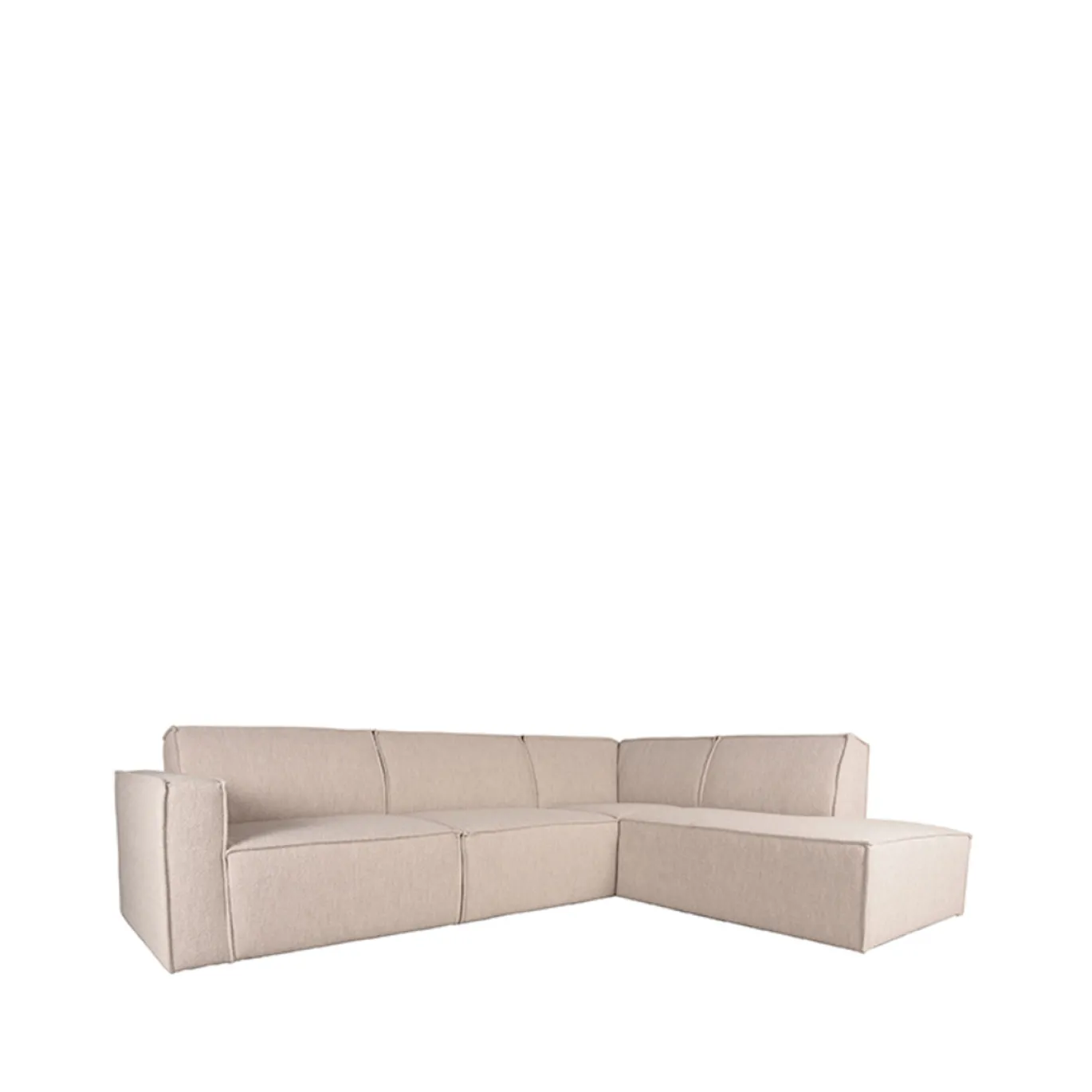 LABEL51 Bank Kay Naturel Bouclé 2,5-Zits + Ottomane Rechts