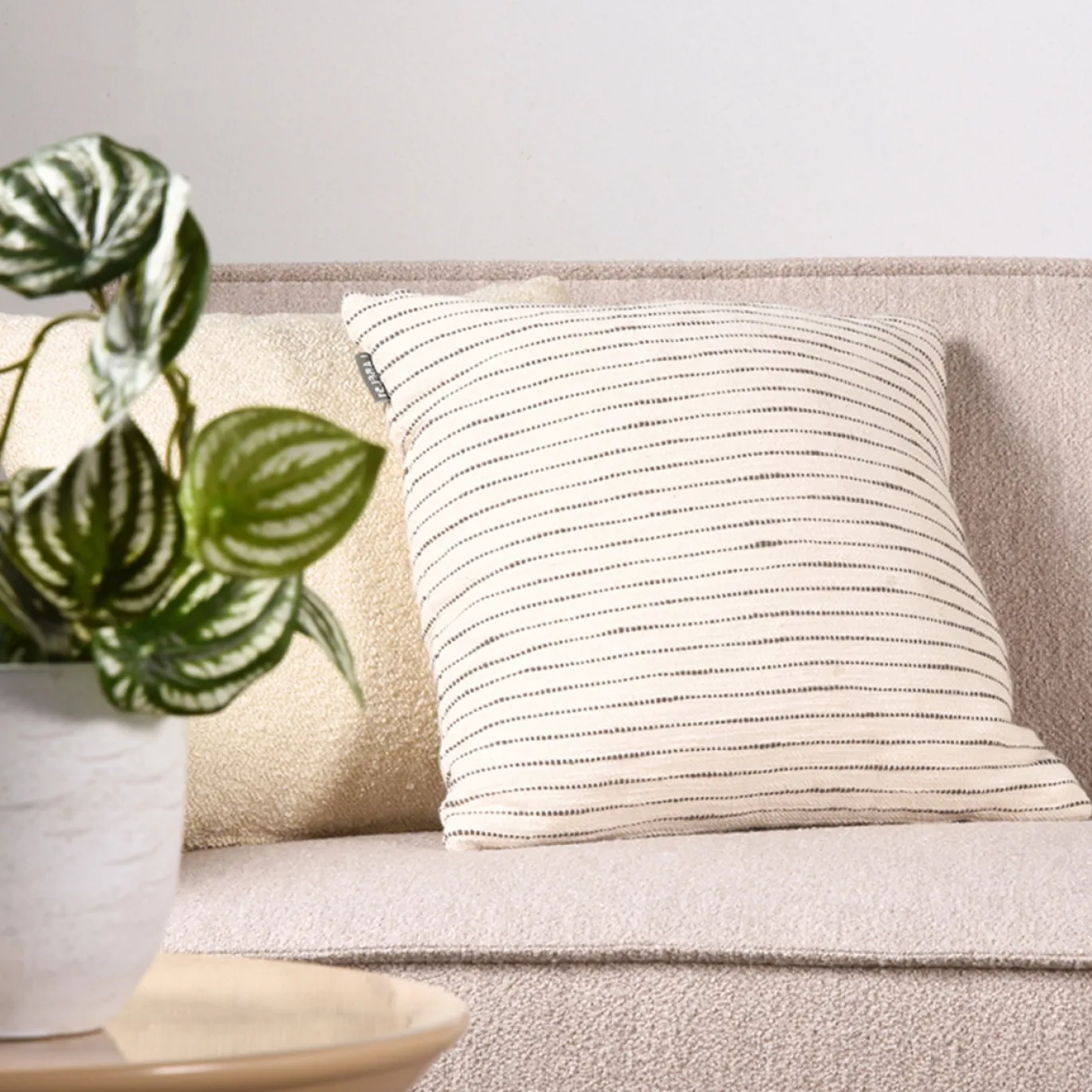 LABEL51 Bank Kay Naturel Bouclé 2,5-Zits + Ottomane Rechts