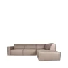 LABEL51 Bank Kay Taupe Micro Suede 2,5-Zits + Ottomane Rechts