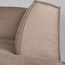 LABEL51 Bank Kay Taupe Micro Suede 2,5-Zits + Ottomane Rechts