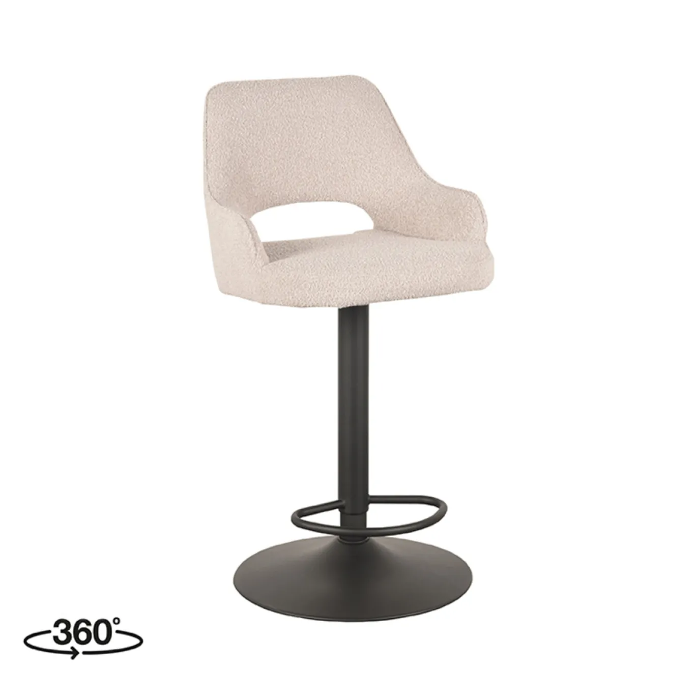 LABEL51 Barkruk Fer Naturel Bouclé