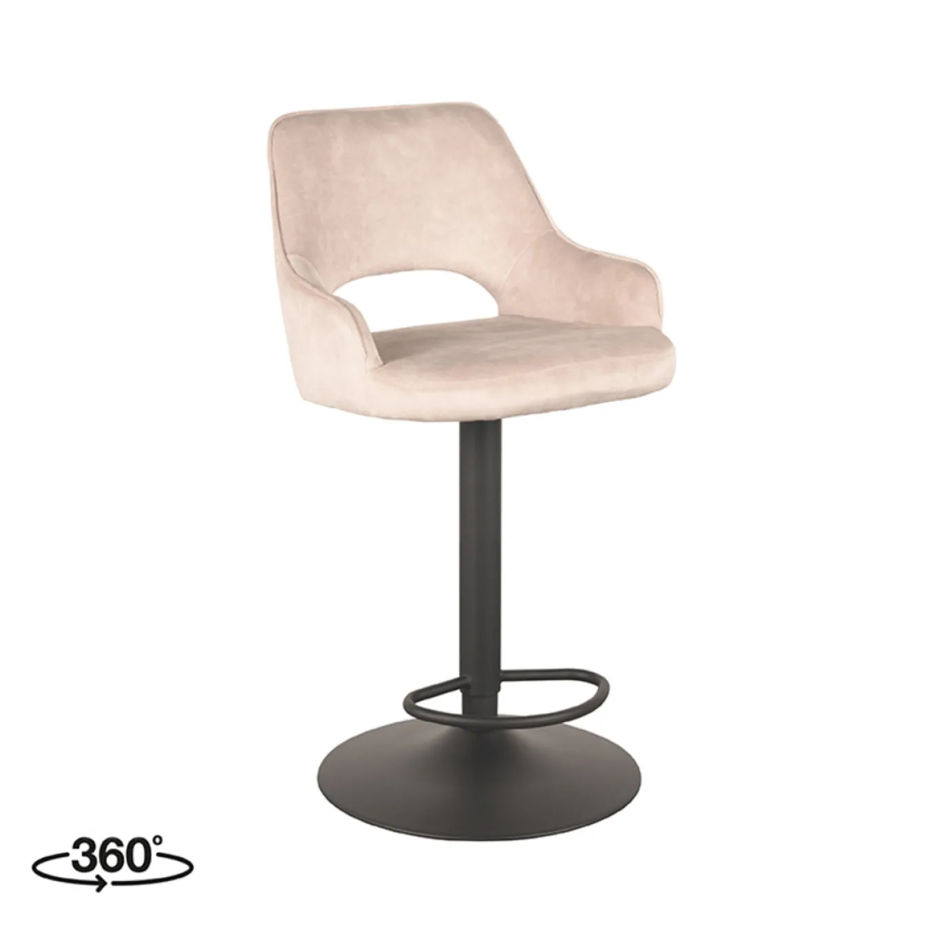LABEL51 Barkruk Fer Naturel Velours