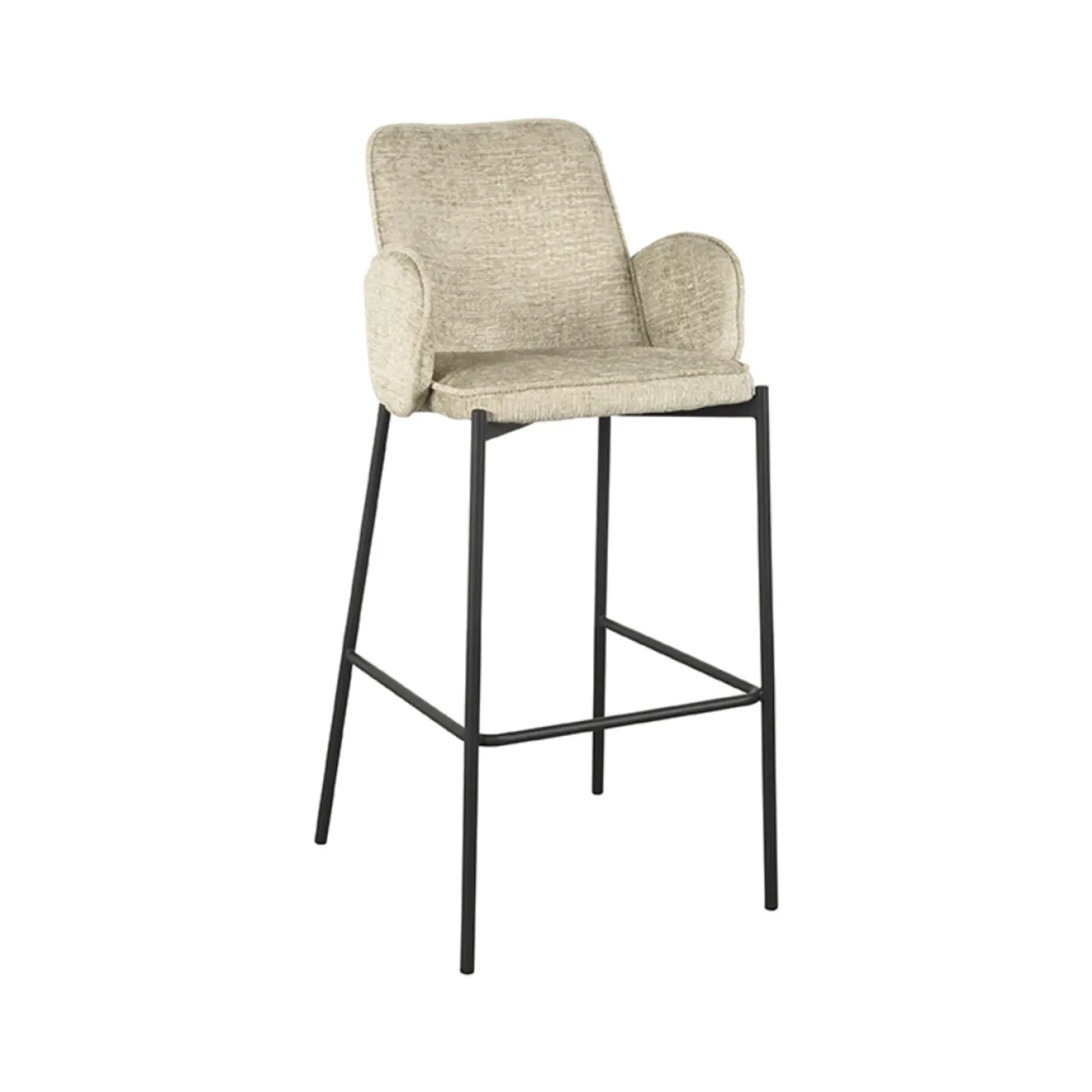 LABEL51 Barkruk Joni Beige Fluweel Zithoogte 78cm