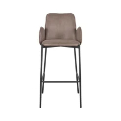 LABEL51 Barkruk Joni Taupe Micro Suède Zithoogte 78cm