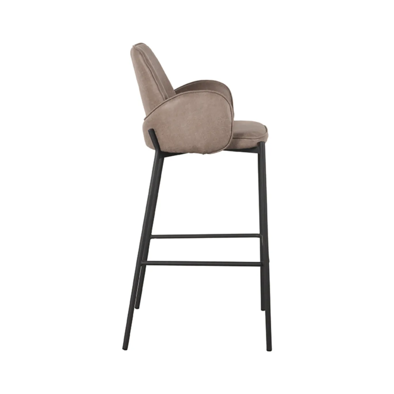 LABEL51 Barkruk Joni Taupe Micro Suède Zithoogte 78cm