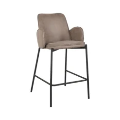 LABEL51 Barstoel Joni Taupe Micro Suède Zithoogte 65cm