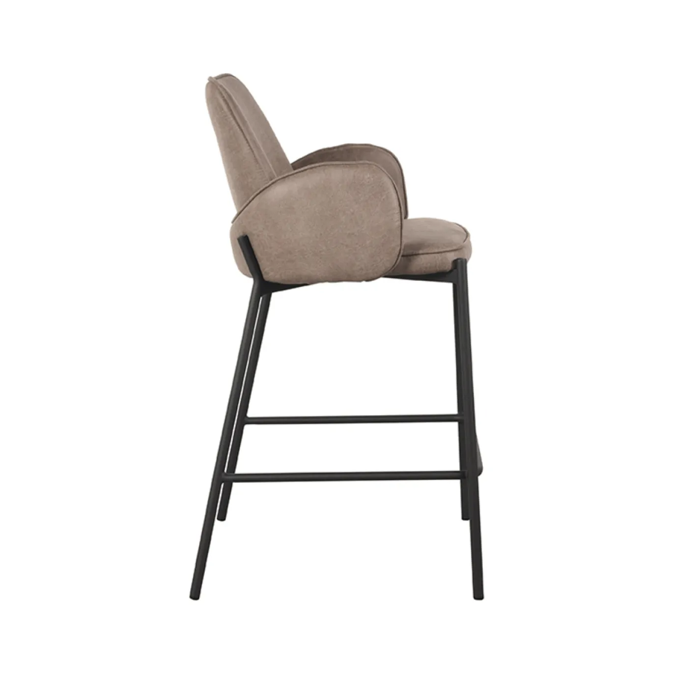 LABEL51 Barstoel Joni Taupe Micro Suède Zithoogte 65cm