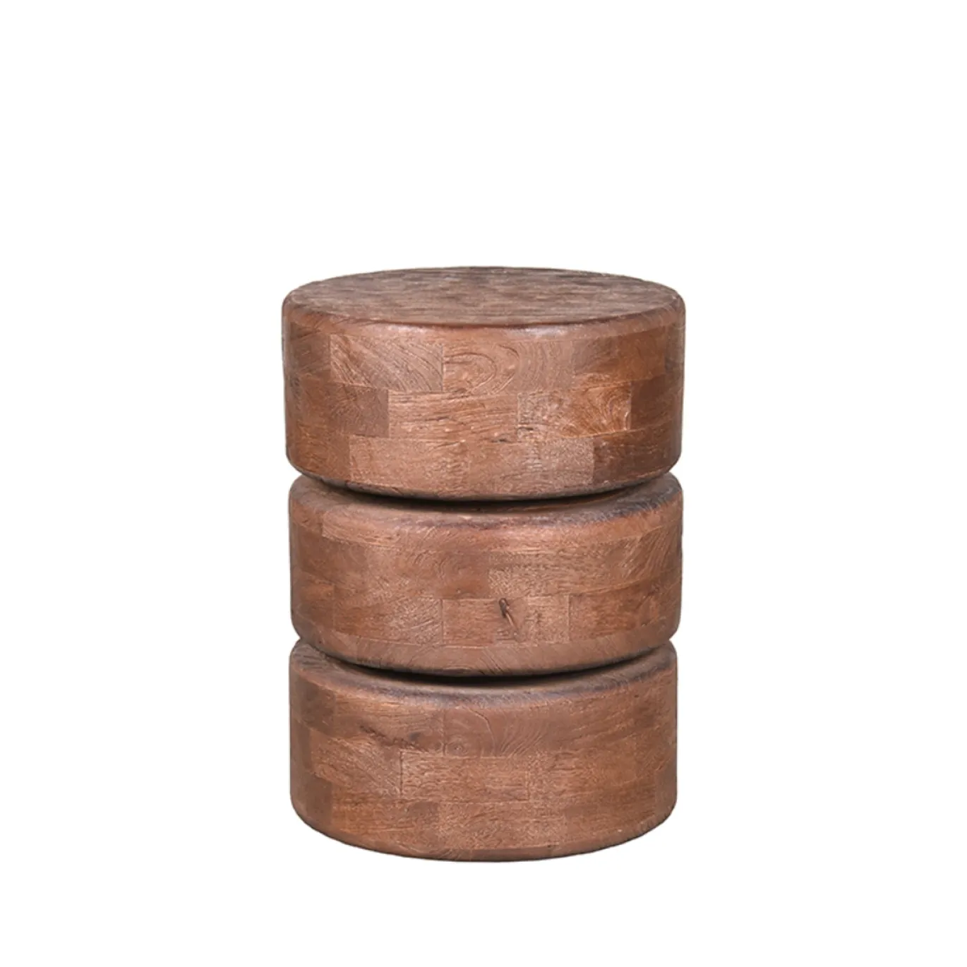 LABEL51 Bijzettafel Milly Espresso Mangohout Ø35cm