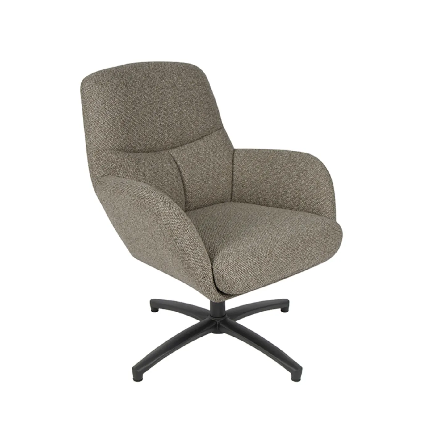 LABEL51 Draaifauteuil Chill Zone Bouclé Mushroom/Zwart