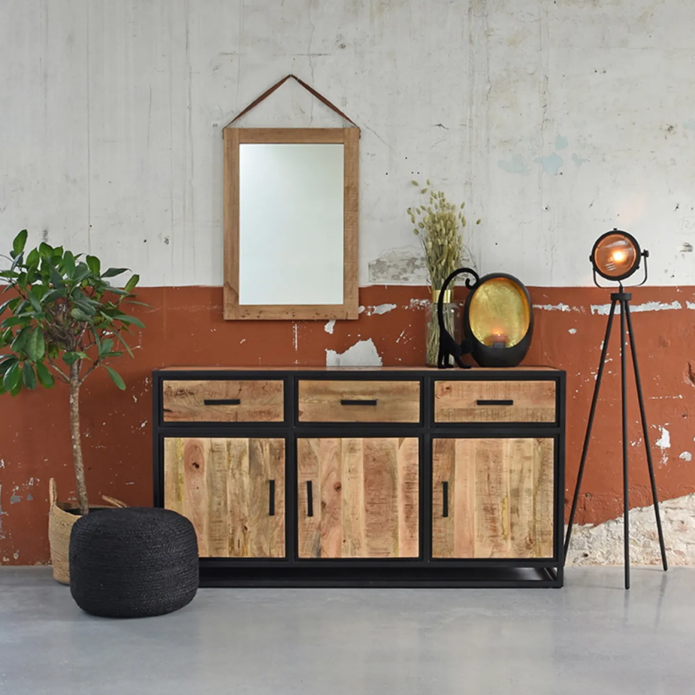 LABEL51 Dressoir Tampa Rough Mangohout