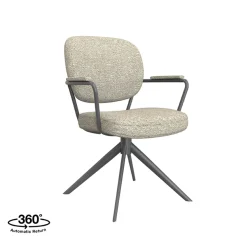 LABEL51 Eetkamerstoel Basel Bouclé Naturel/Zwart
