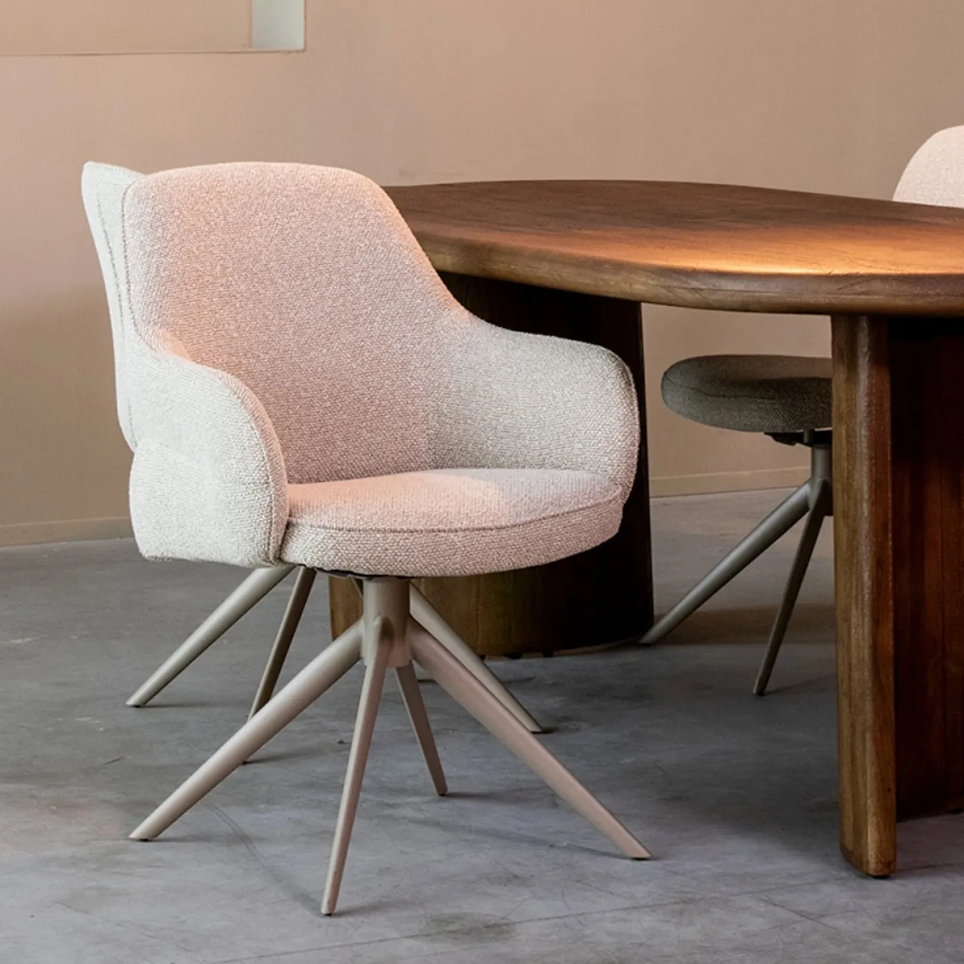 LABEL51 Eetkamerstoel Bern Bouclé Naturel/Taupe