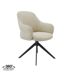 LABEL51 Eetkamerstoel Bern Bouclé Naturel/Zwart