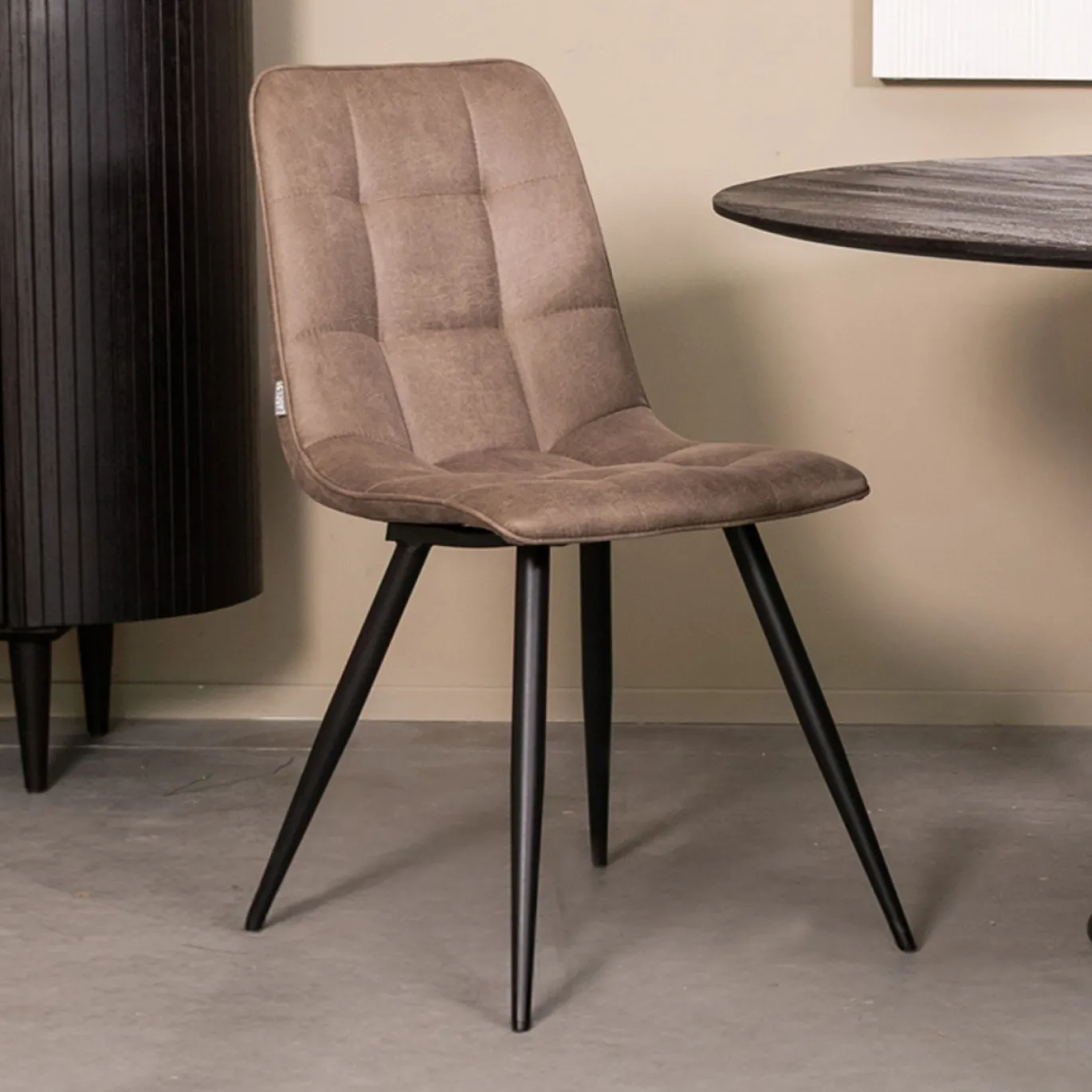 LABEL51 Eetkamerstoel Bistro Micro Suède Taupe