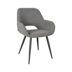 LABEL51 Eetkamerstoel Fer Grijs Bouclé