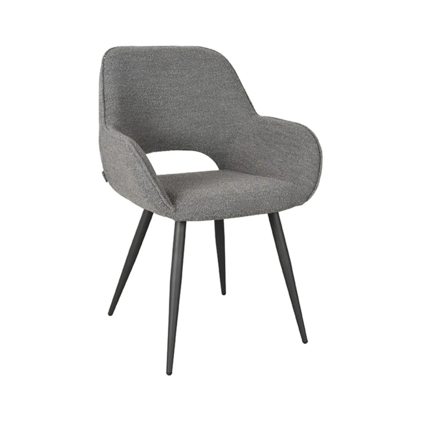 LABEL51 Eetkamerstoel Fer Grijs Bouclé
