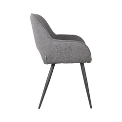 LABEL51 Eetkamerstoel Fer Grijs Bouclé