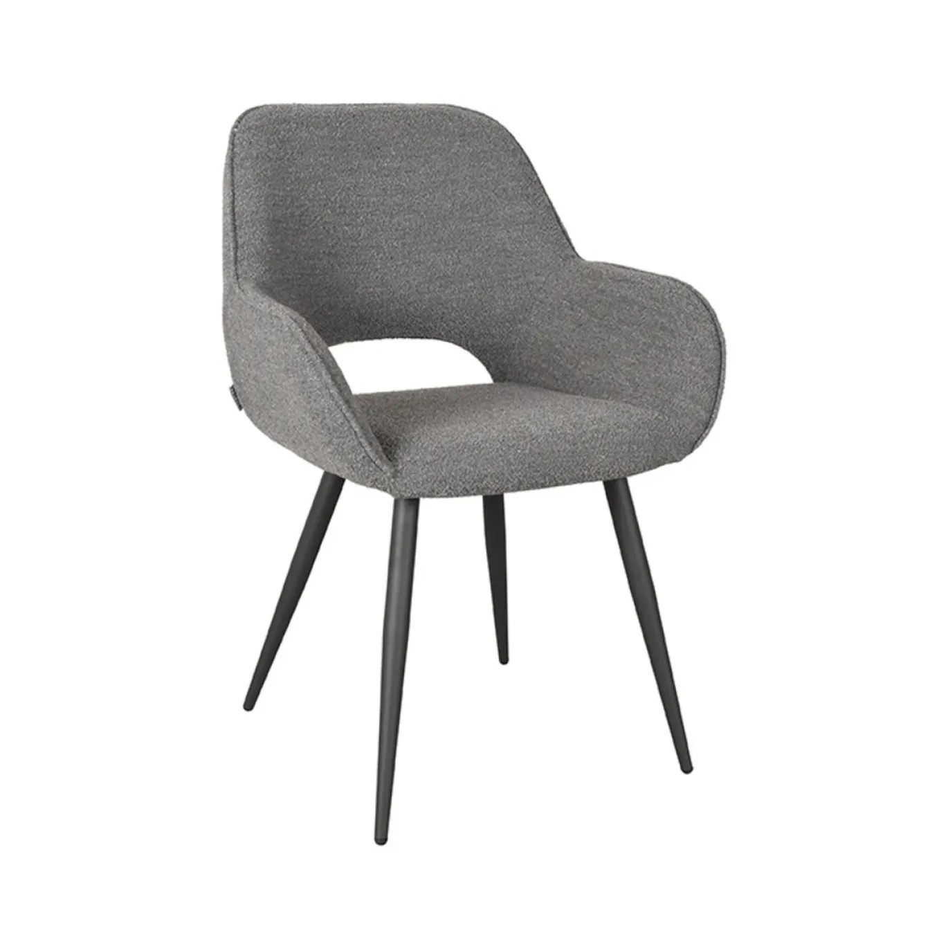 LABEL51 Eetkamerstoel Fer Grijs Bouclé
