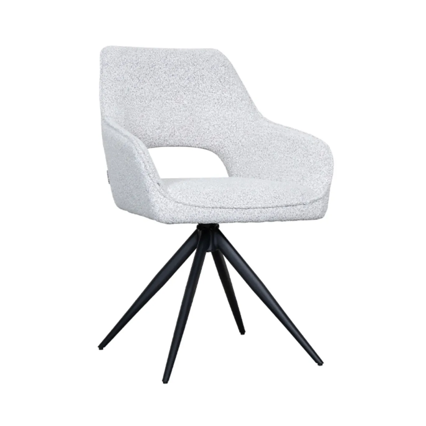 LABEL51 Eetkamerstoel Finley Bouclé Wit