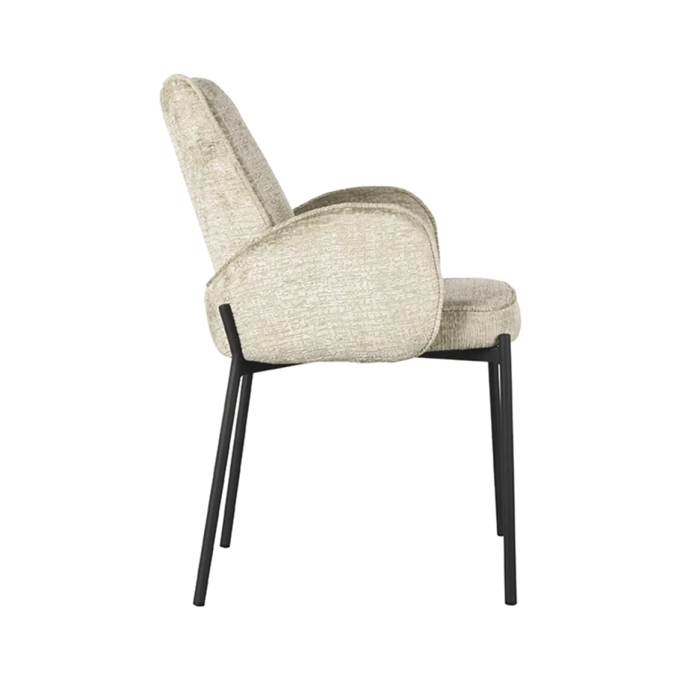 LABEL51 Eetkamerstoel Joni Beige Fluweel