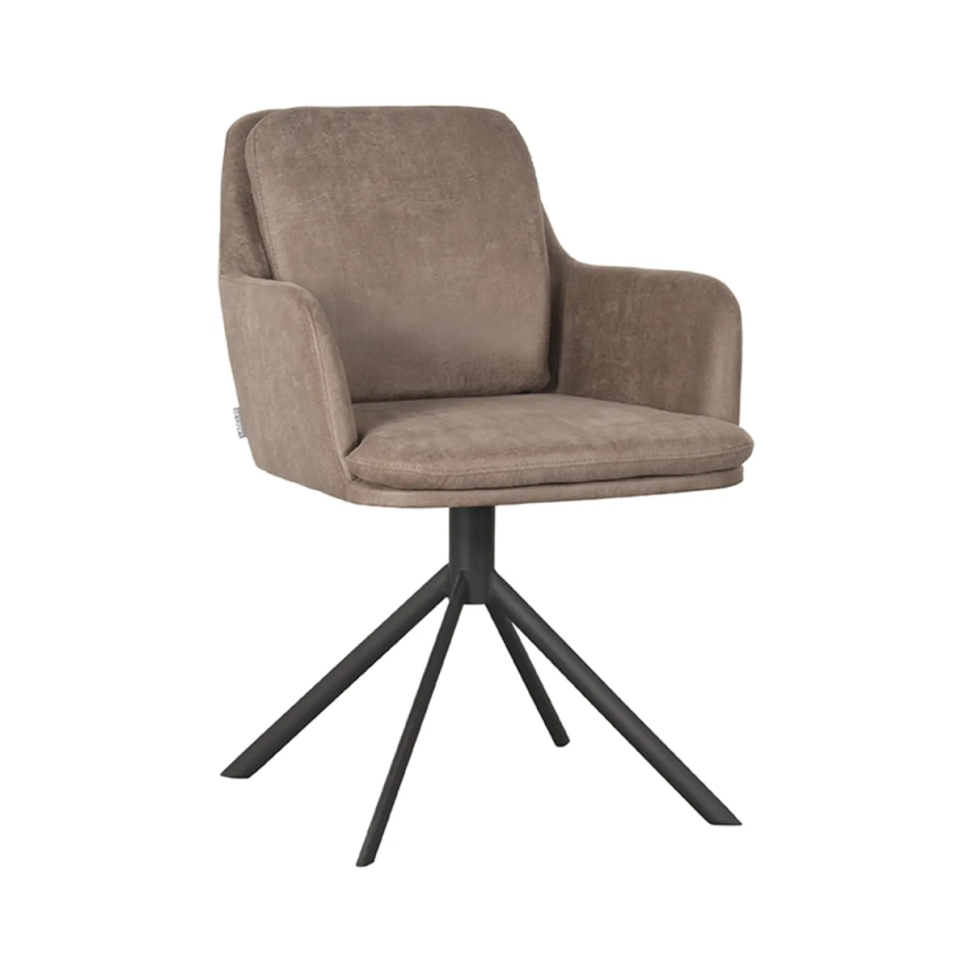 LABEL51 Eetkamerstoel Joy Taupe Micro Suede