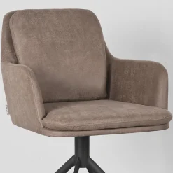 LABEL51 Eetkamerstoel Joy Taupe Micro Suede
